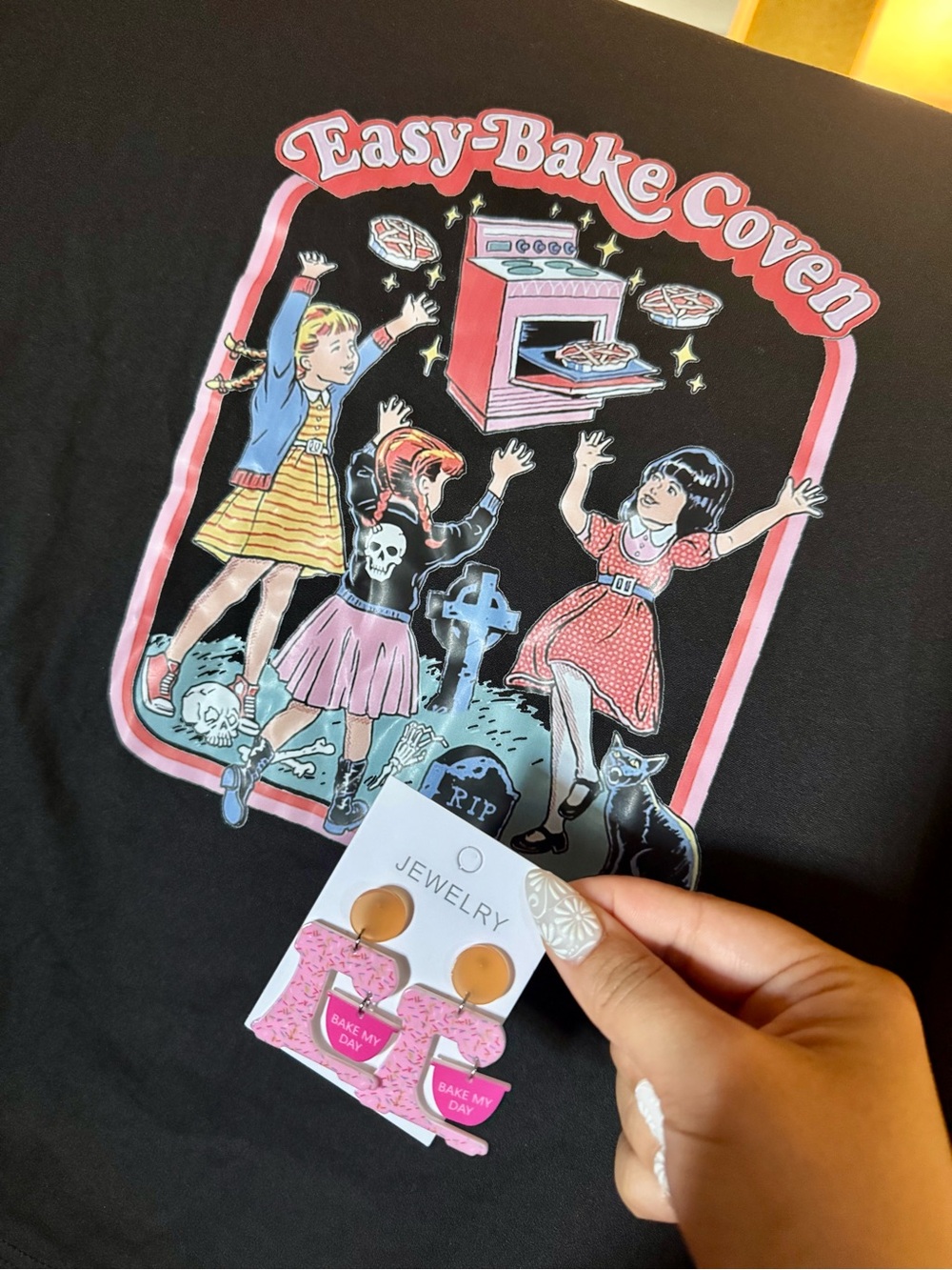 Easy-Bake Coven Graphic Tee with Earrings